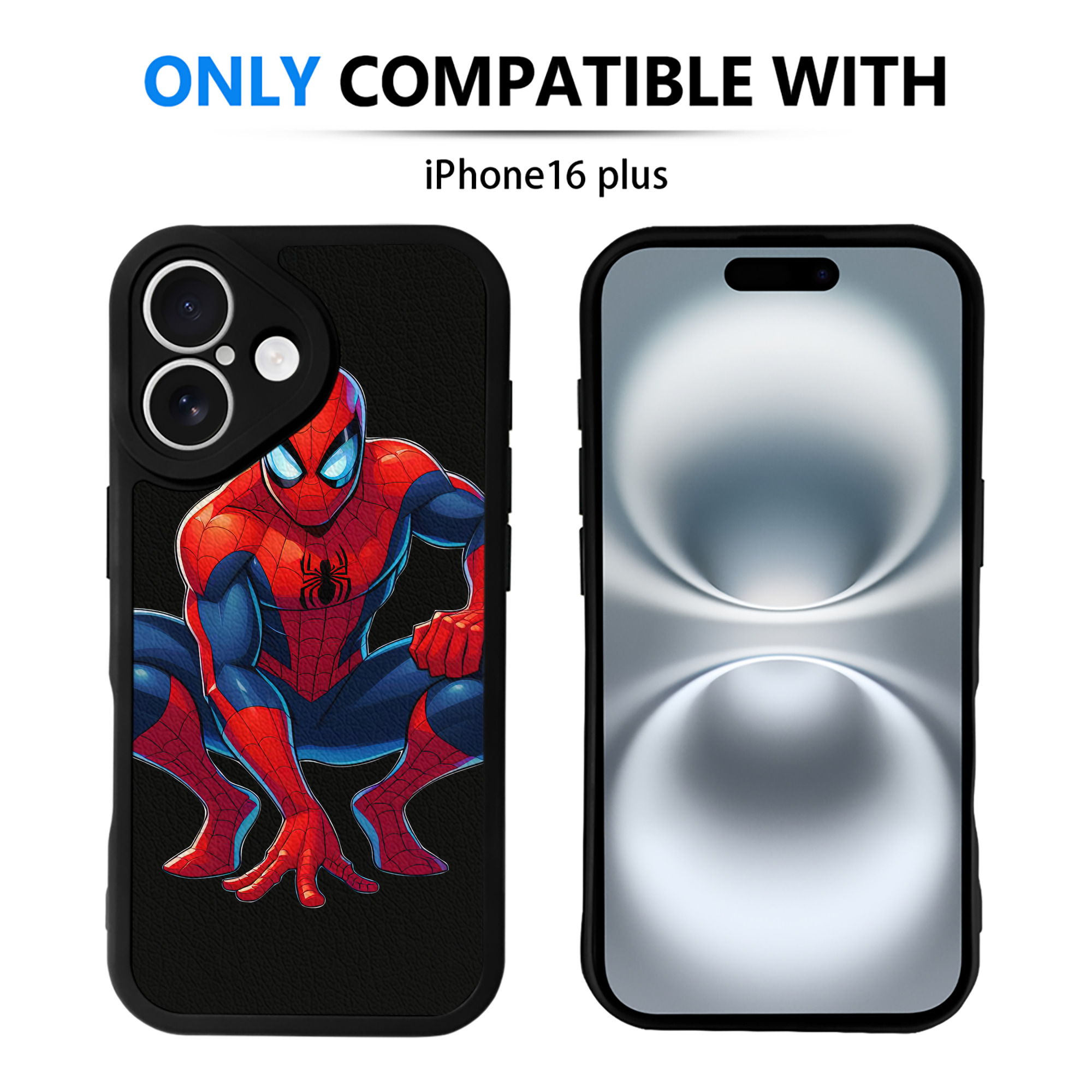 Spider Man スパイダーマン 【iPhone 16シリーズ対応】シリコンスマホケース（レザー調） 材質：シリコン